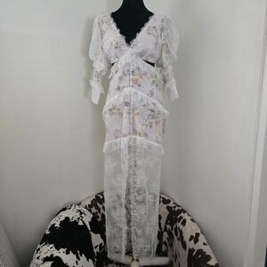 FOR LOVE & LEMONS Pearl Maxi Dress in Blush